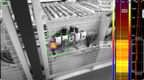 Ultrasonic Leak Detection LEAKAGE Mode with Acoustic Image for Sound Emission Detection