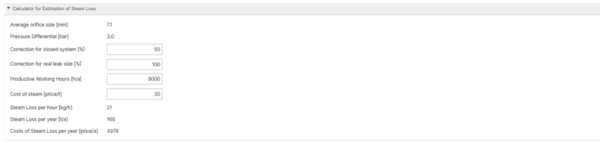 Steam Trap Variables Incl. Calculation