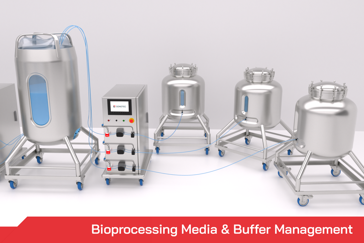 Non-contact flow measuremet and air bubble detection in media & buffer management Non-contact flow measuremet and air bubble detection in media & buffer management