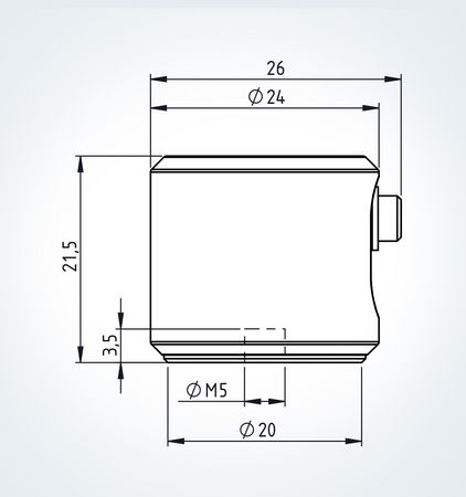 T20 Technical drawing with cap